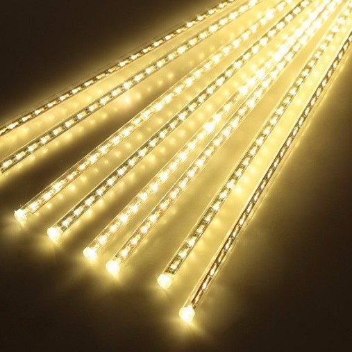 BỘ ĐÈN LED SAO BĂNG MÀU VÀNG NẮNG 8 ỐNG 50 CM SIÊU ĐẸP - HIỆU ỨNG GIỌT NƯỚC