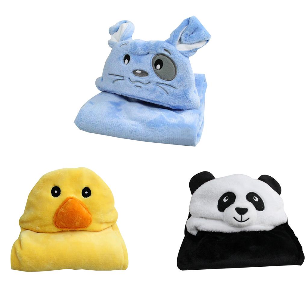 Áo Choàng Tắm Có Nón Hình Mèo / Vịt / Gấu Trúc Hoạt Hình Đáng Yêu Giữ Ấm Cho Trẻ Sơ Sinh