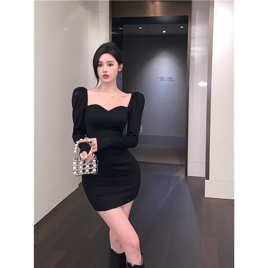 Đầm dáng ôm mini tay dài ngực cúp Emilyshop