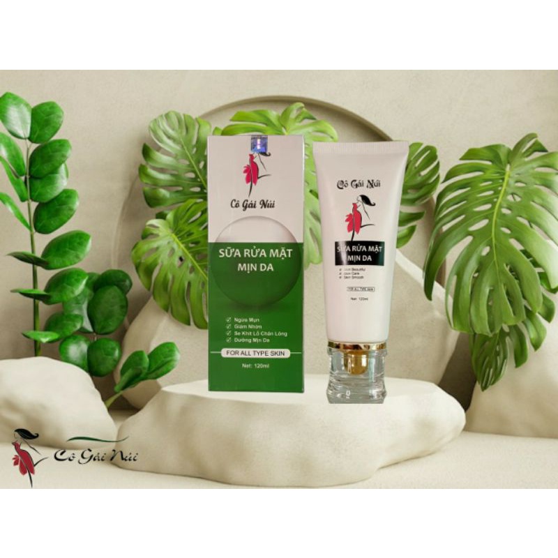 Sữa rửa mặt thiên nhiên sáng mịn da, dịu nhẹ, giảm nhờn, ngừa mụn Cô gái núi 120ml