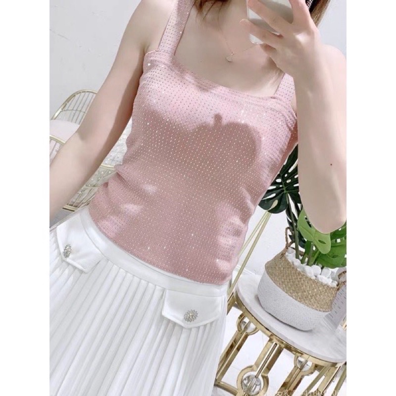 Áo len 2 dây đính đá