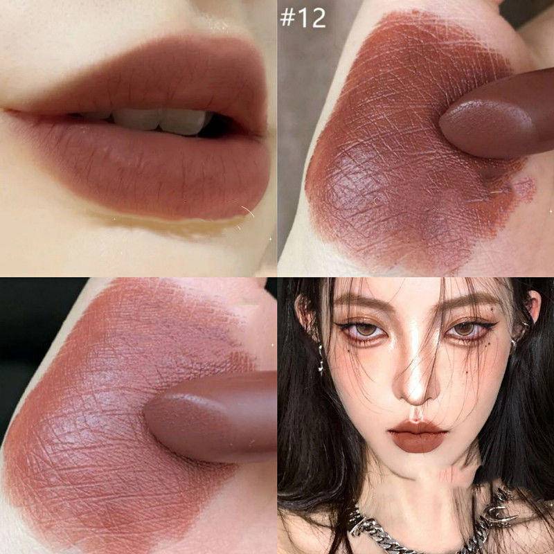 Son Kem Lì Tông Màu Socola Đậm / Xám Đậm / Nâu Trang Điểm Chống Nước Lâu Trôi