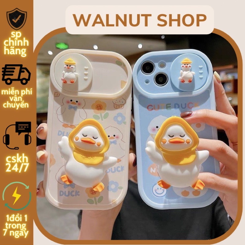Ốp che cam kute kèm pop hình con vịt từ ipX - ip14 promax || new case for iphone