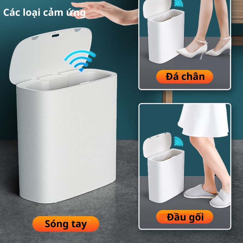 Thùng Rác Cảm Ứng Thông Minh Fuji, Có Tia Cực Tím UV Diệt Khuẩn, Khử Mùi, Dùng Cho Nhà Bếp, Phòng Tắm, Phòng Làm Vệc