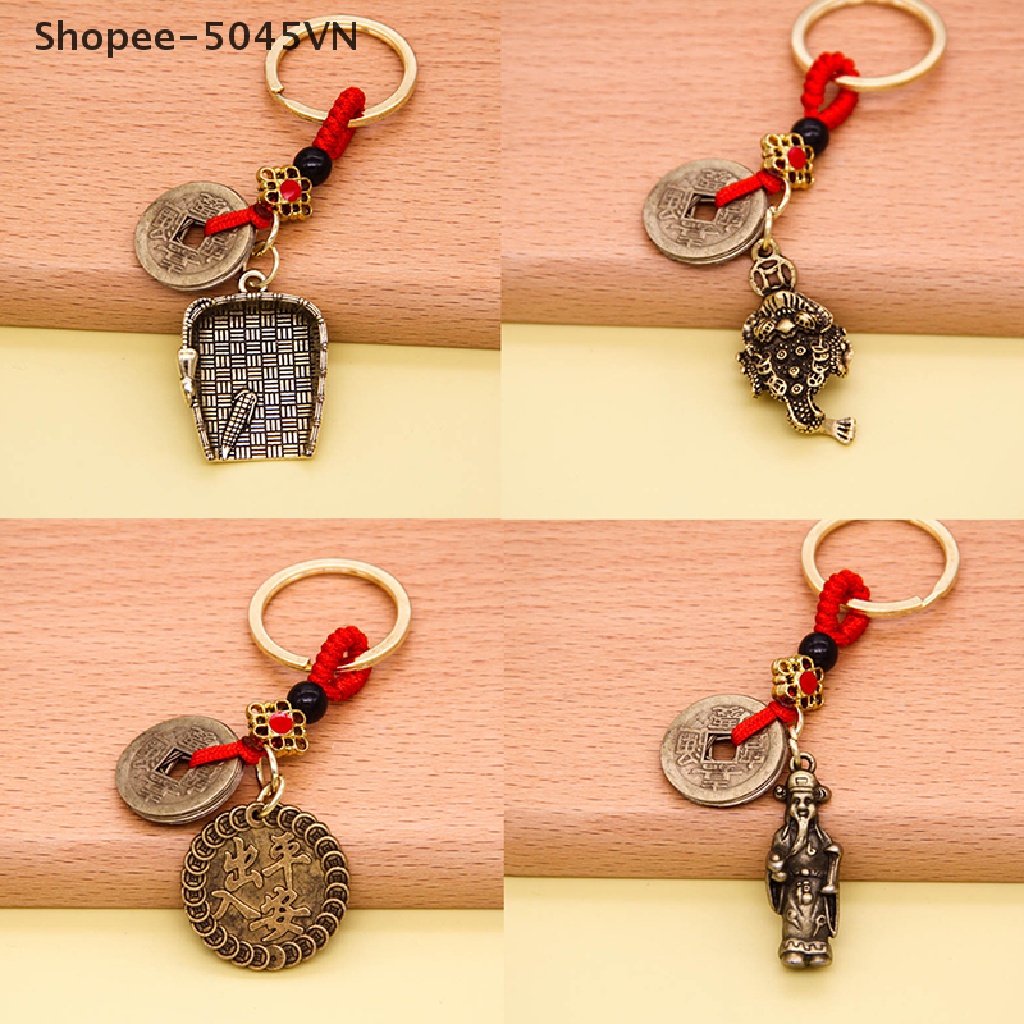 Móc Chìa Khóa / Móc Khóa / Xe Hơi Bằng Đồng Xu May Mắn Thủ Công Vintage
