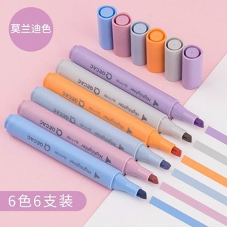 Bút highlight dạ quang QECAC Mild & Macaron màu pastel năng động