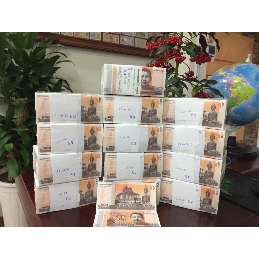 100 rial hình đức phật của Campuchia