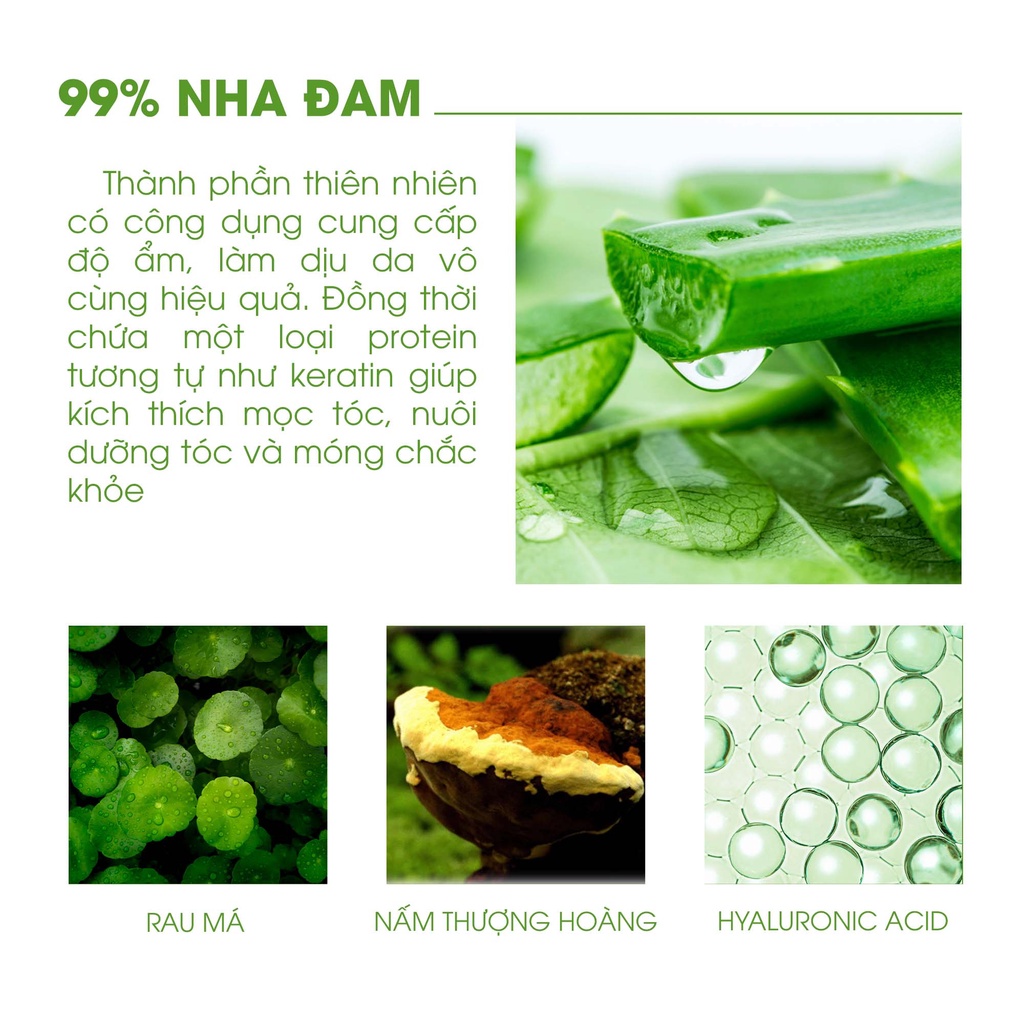 Gel Dưỡng Nha Đam Chăm Sóc Da Và Tóc Toàn Diện Aloe Vera 99% Soothing Gel 300ml