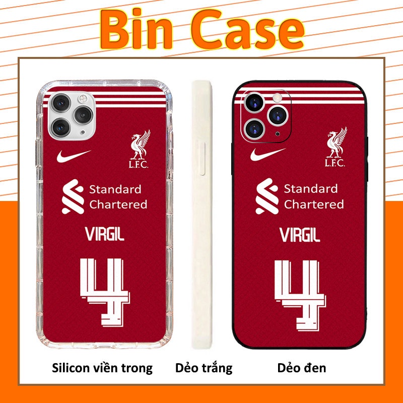 ⚽Ốp Lưng Van Dijk Liverpool Số 4 Virgil ⚽Logo Liverpool Đẹp iphone 14 13 12 11 Pro Max 6 7 8 Plus X Xr Xs Max BONGDA236