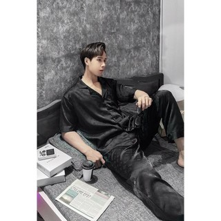 Bộ Ngủ Pyjama Nam Chất Lụa Gấm Cao Cấp