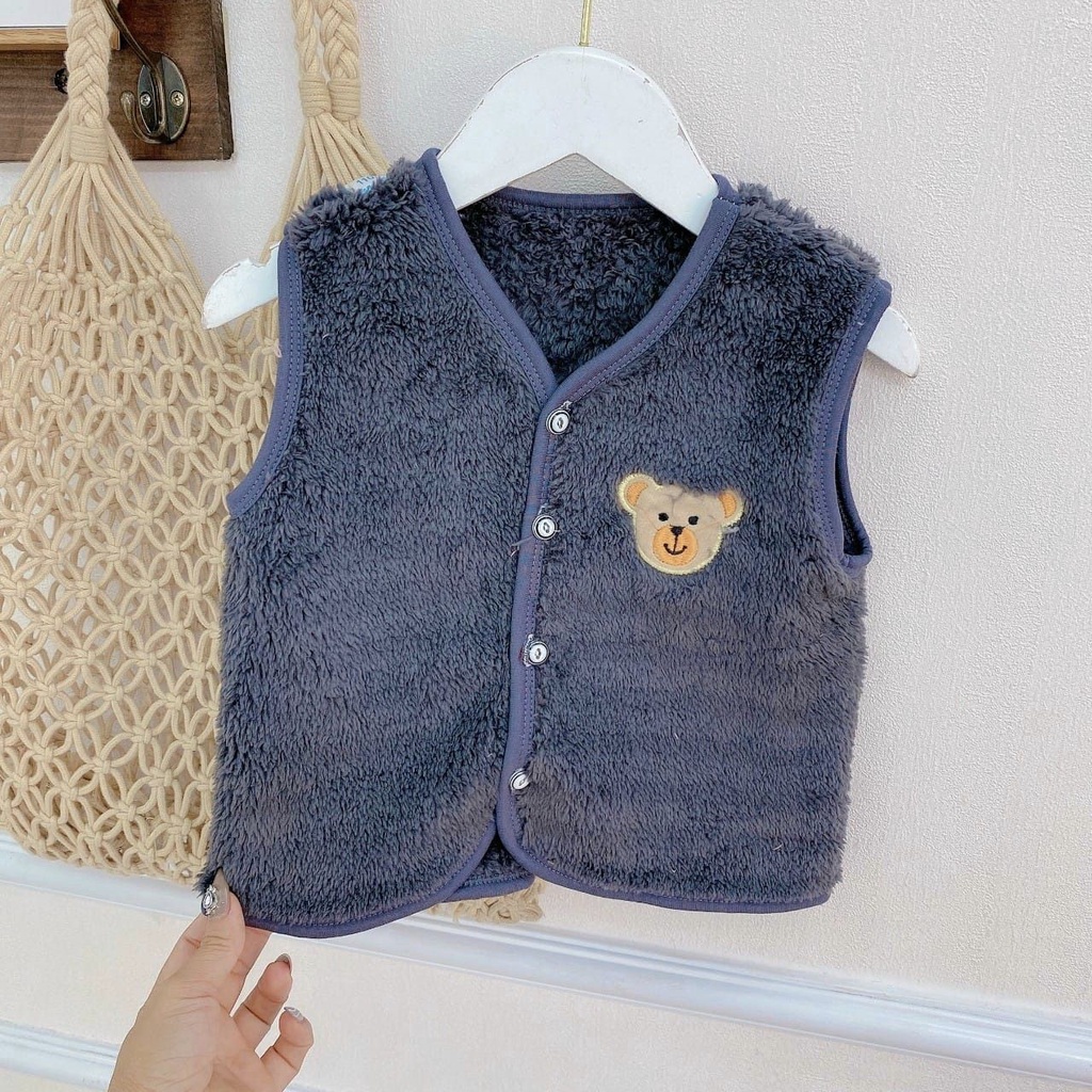 Áo gile lông cừu cho bé trai bé gái hàng quảng châu cao cấp từ 4 đến 14kg