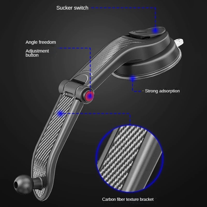 Giá Đỡ Điện Thoại Trên Xe Hơi Bằng ABS Có Cốc Hút Xoay 360 Độ Tùy Chỉnh Tiện Dụng