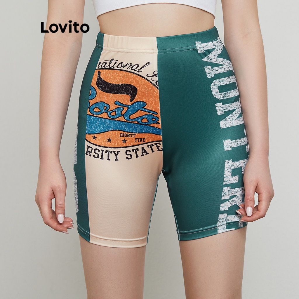 (Hàng có sẵn) Lovito Quần Short Thể Thao Ống Rộng L20D406 In Màu Sắc Thời Trang Cho Nam