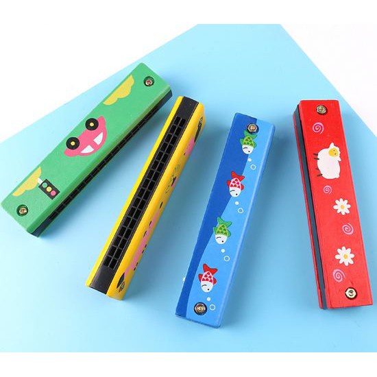 Đồ chơi âm nhạc kèn Acmonica, Harmonica tremolo 32 lỗ họa tiết hoạt hình dễ thương cho bé