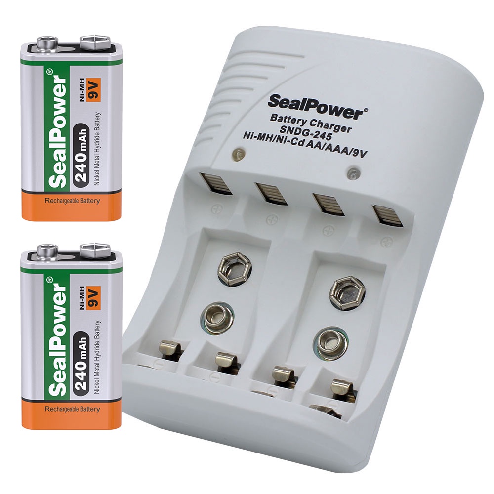 Máy sạc SealPower SNDG-245, kèm pin sạc AA 2000mAh /AAA 1000mAh/ 9V 240mAh,   chất lượng cao.