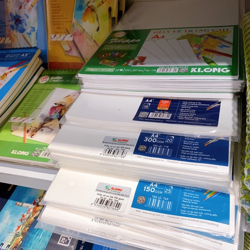 KLONG - Giấy vẽ Việt Nam cỡ A4/ A3 - định lượng 100gsm / 150gsm / 300gsm 🐻🌻