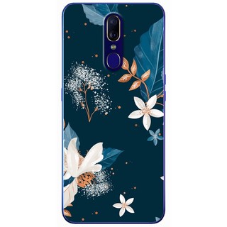 Ốp lưng OPPO F11, F11 Pro in hình Hoa trắng nền xanh