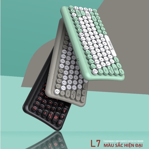 Bàn phím mini 85 phím LANGTU L7 kết nối bằng BLUETOOTH và chip USB tiện lợi thiết kế nút tròn hiện