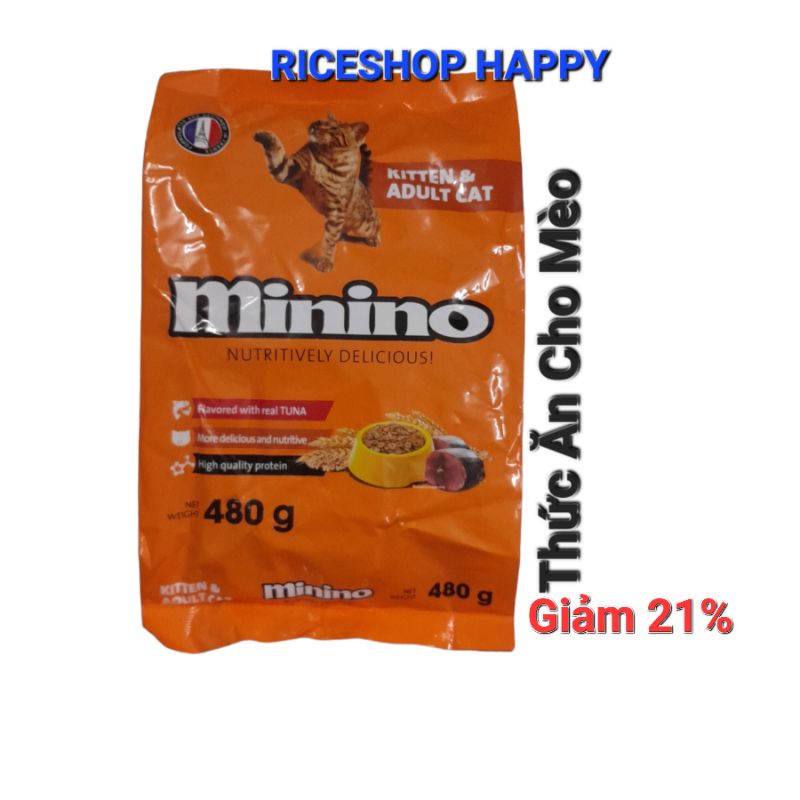 Thức ăn cho mèo - Minino - Vị cá ngừ - 480G