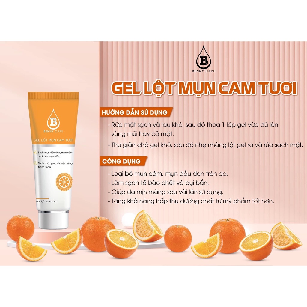 GEL LỘT MỤN CAM TƯƠI BENNY CARE - GEL LỘT MỤN MD BEAUTY CHÍNH HÃNG
