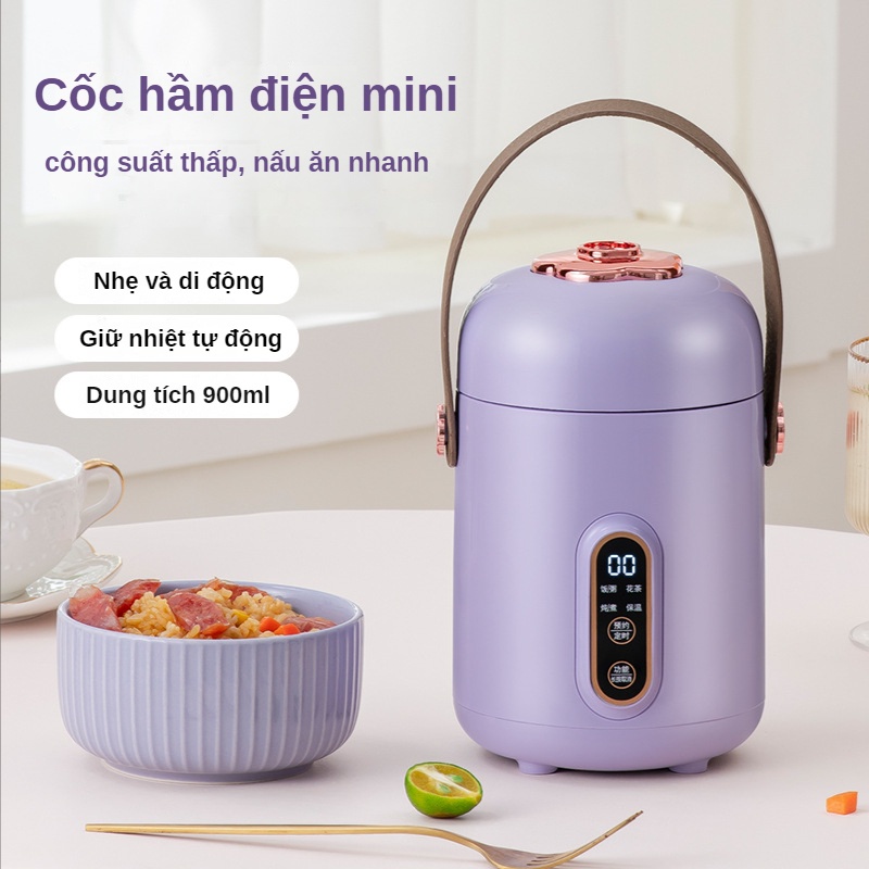 Cốc hầm điện mini nồi nấu đa năng Nồi cơm điện mini 900ML chén hầm canh điện nồi bổ sung thực phẩm Dụng cụ nấu cháo