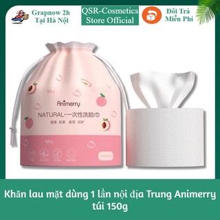 Khăn lau mặt dùng 1 lần nội địa Trung Animerry túi 150g