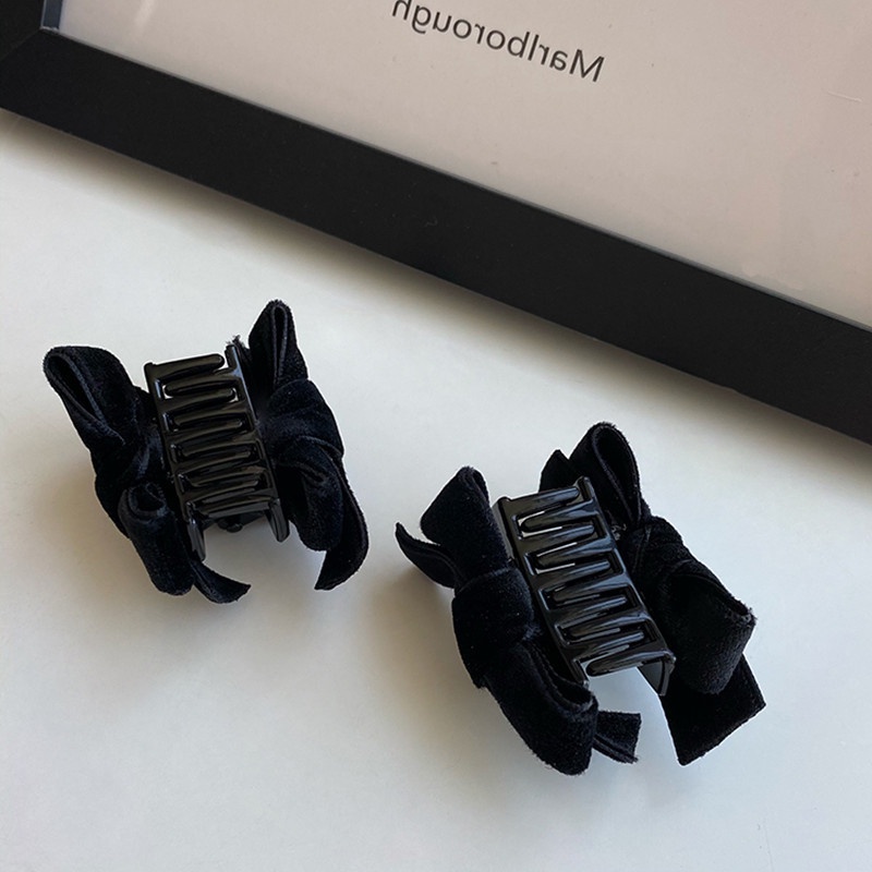 1 Chiếc Kẹp Tóc Nhung Đen Tiểu Thư | Cài Đầu Công Chúa