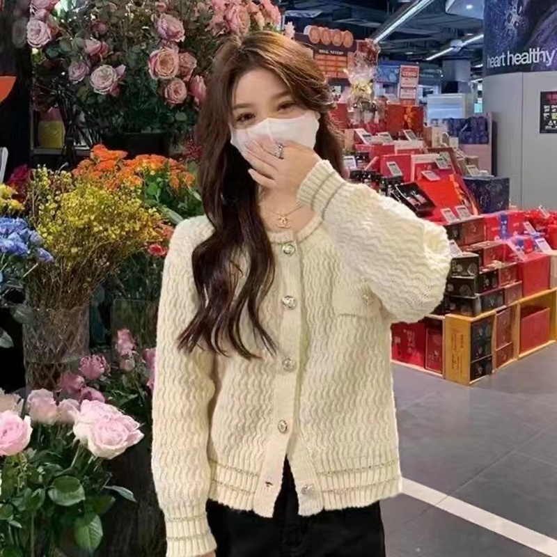 Áo khoác cardigan SUXI dệt kim tay dài màu sắc thanh lịch cho phái nữ