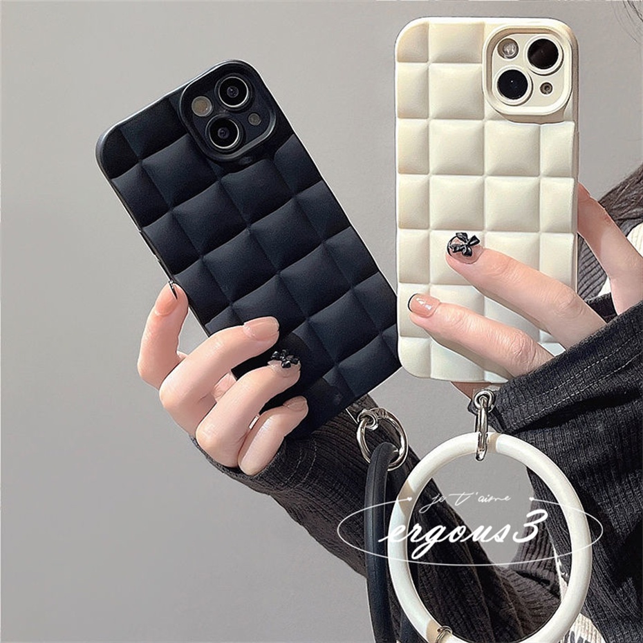 Ốp Điện Thoại Mềm Họa Tiết Caro Trắng Đen Đơn Giản Cho iPhone 14 13 12 11 Pro Max SE2020 X XR Xs Max 7 8 Plus