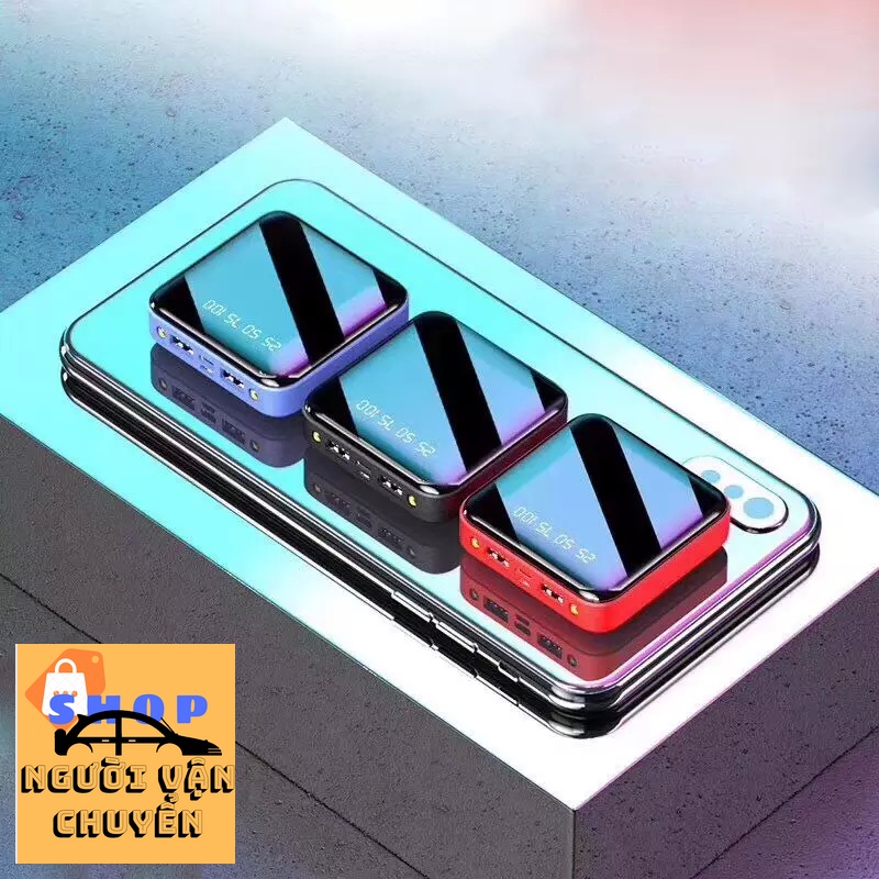 Sạc dự phòng mini 20000mAh, có dây gắn kèm đủ đầu Type-C, Micro-USB, IP.