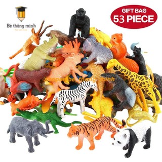 Bộ đồ chơi động vật hoang dã mô hình vườn thú 53 chi tiết 32 con vật safari