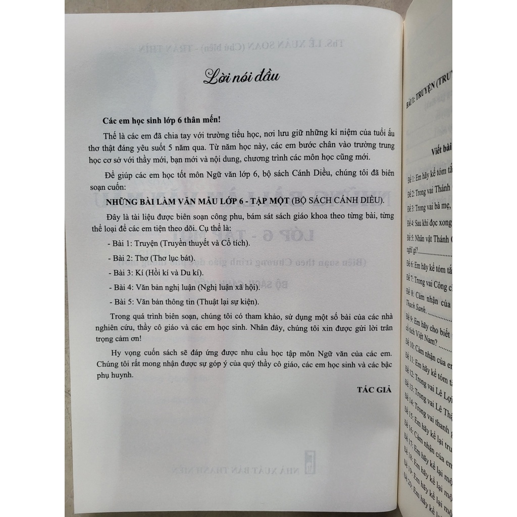 Sách - Những bài làm văn mẫu lớp 6 - Cánh Diều - Lê Xuân Soan