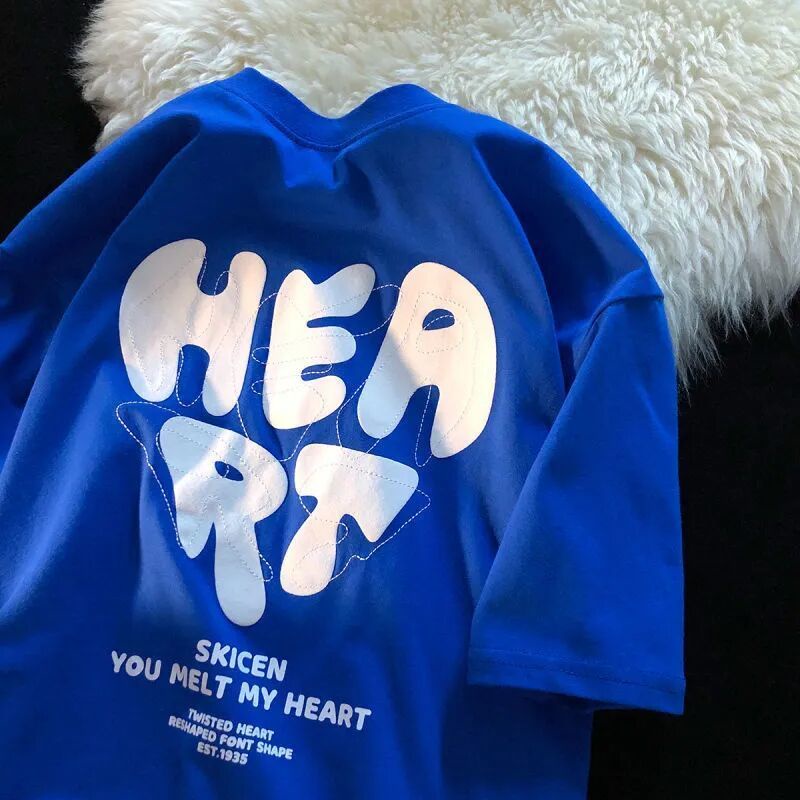 NRVP Áo Thun Unisex Mùa Hè Dáng Suông Tay Cộc Phong Cách Hàn Quốc Cho Nam Nữ