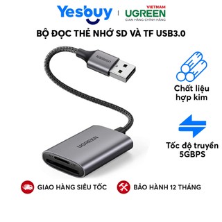 Bộ đọc thẻ nhớ sd và tf usb3.0 chuẩn hãng ugreen 80887