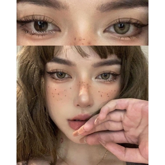 Kính áp tròng RAIN BROWN Lens | Size giãn nhẹ HSD 3tháng. Giá 1 đôi tặng khay @glossylens.vn