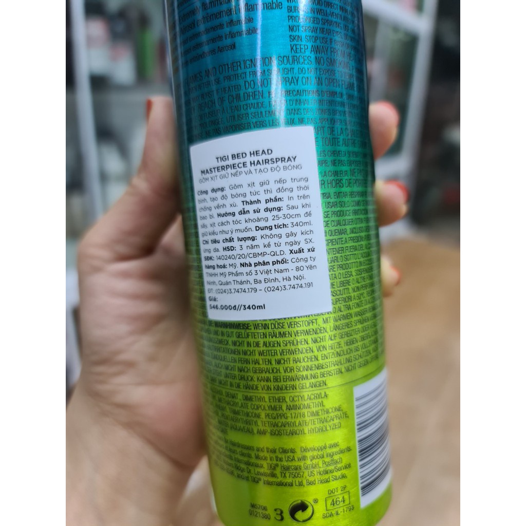 Gôm xịt giữ nếp và tạo độ bóng TIGI BEDHEAD MASTERPIECE HAIRSPRAY 340ML