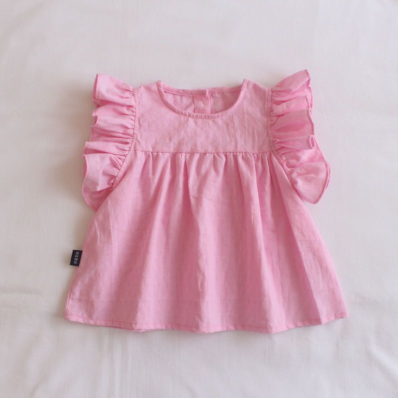 Áo Thun Tay Ngắn Kiểu Công Chúa Thiết Kế Ngọt Ngào Cho Bé Gái