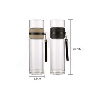  Bình thủy tinh 2 lớp có lọc trà 500ml ,bình pha trà cà phê 