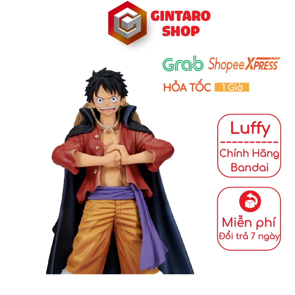 Mô hình One Piece Monkey D. Luffy Vol. 4 The Grandline phiên bản Wano chính hãng Bandai FullBox tem vàng GINTARO SHOP