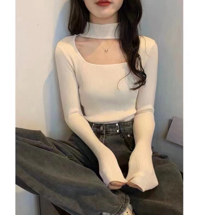 Áo dệt kim NZN dài tay cổ tròn thời trang Hàn Quốc cho nữ