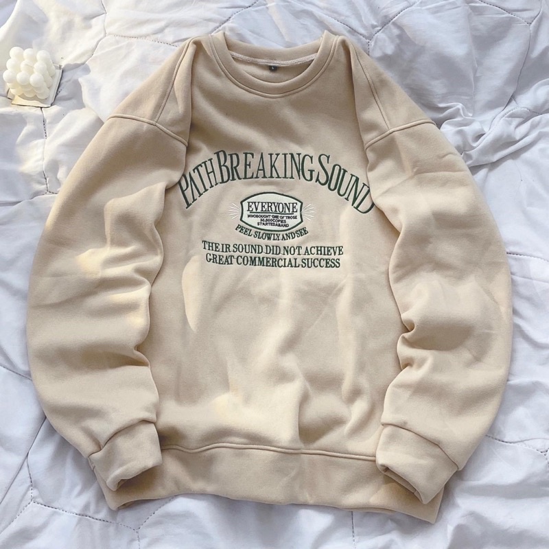 Áo sweater unisex BREAKING, áo nỉ bông Be form rộng - kieuanhstore19