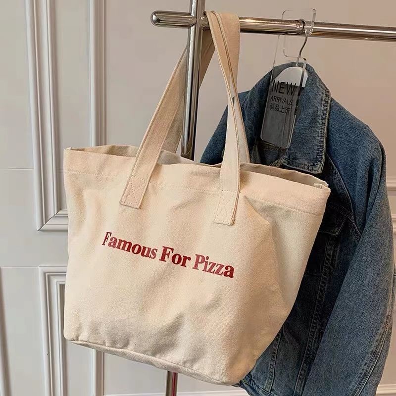 Túi Tote Đeo Vai Bằng Vải Canvas Sức Chứa Lớn Dễ Phối Đồ 45