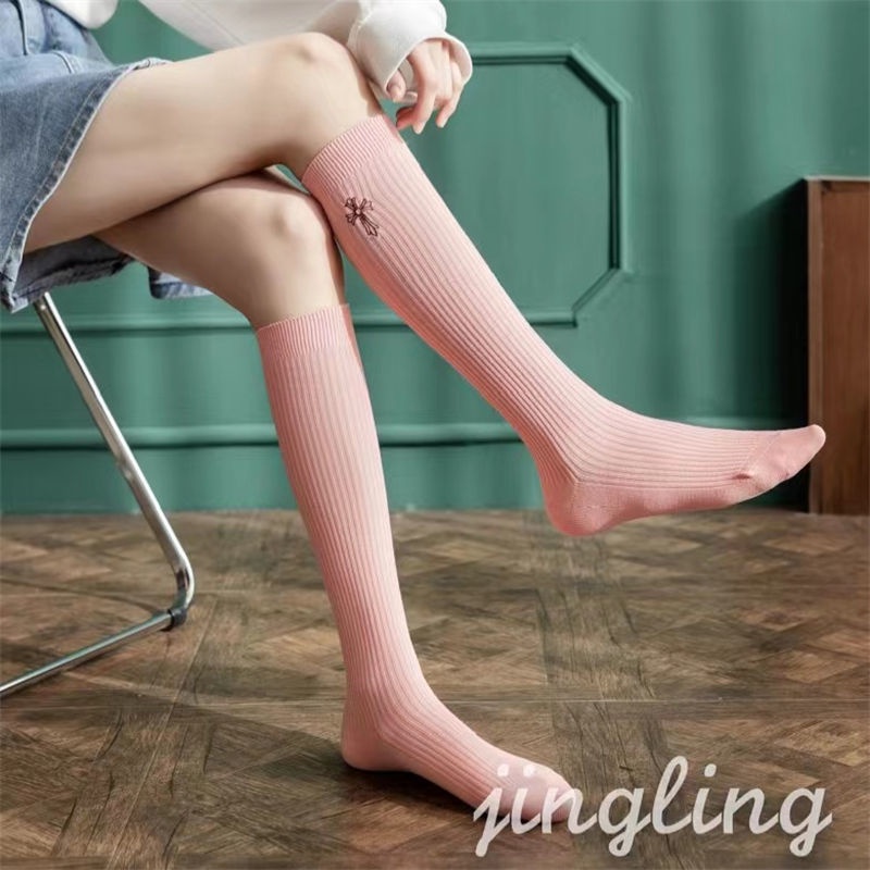 Tất Bắp Chân Dài Tới Đầu Gối Phong Cách Preppy JK Cho Nữ