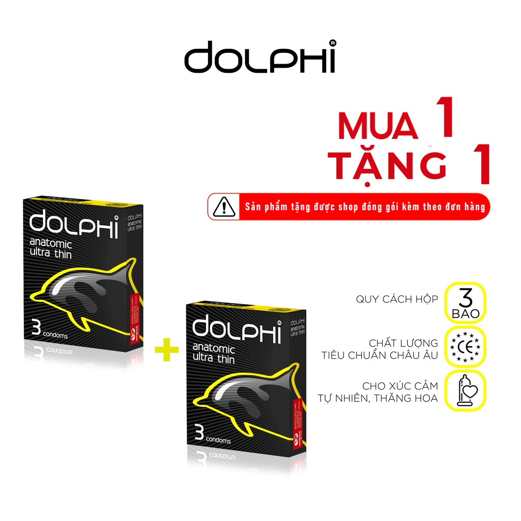 Bao Cao Su Siêu Mỏng Tự Nhiên Dolphi Anatomic Ultra Thin (Hộp 3 Bao)