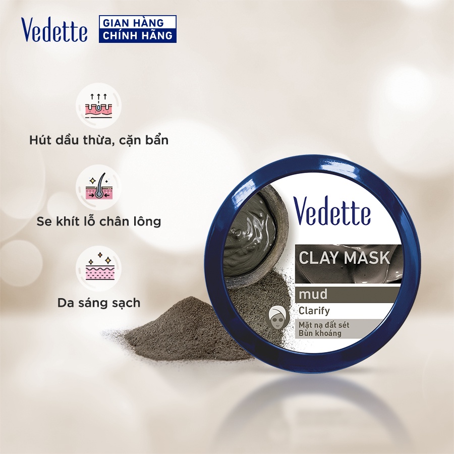 Mặt nạ đất sét Vedette Bùn Khoáng  145g