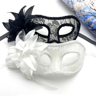 Mặt nạ ren hoa nửa mặt hóa trang halloween