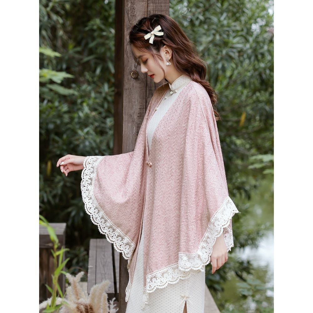 Áo Choàng Len Dệt Kim Thời Trang Xuân Thu Cho Cô Dâu
