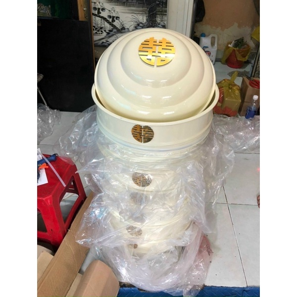 Mâm quả cưới màu đỏ đô sơn full toàn bộ