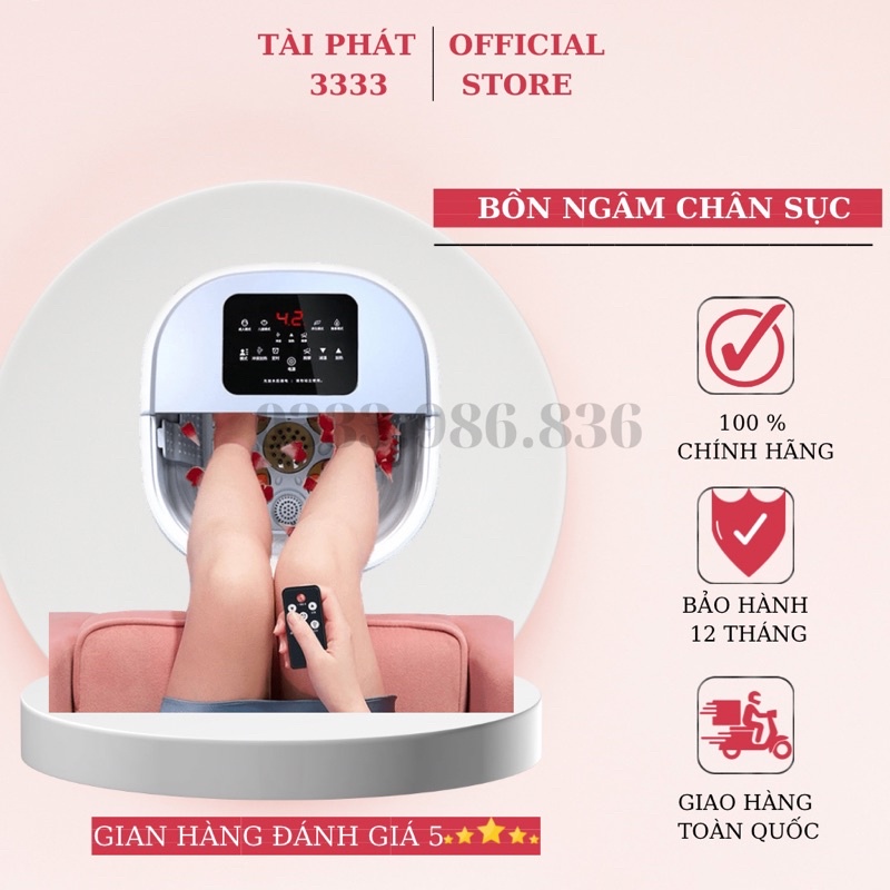 Máy Ngâm Chân, Massage Chân Hồng Ngoại, Bồn Ngâm Chân Tự Làm Nóng Nước, Có Sục Khí, Màn Hình Cảm Ứng, Thùng Gấp Gọn