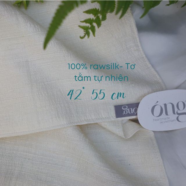Khăn Mặt Tơ Tằm, Khăn lau tóc Rawsilk, Khăn tắm, khăn cuốn em bé 2 Lớp 100% Silk, 32x42 cm, Êm Nhẹ, An Toàn Cho Da